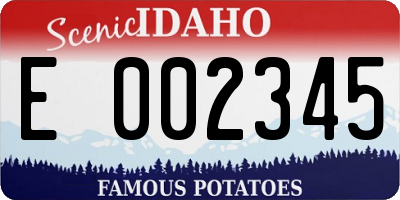 ID license plate E002345