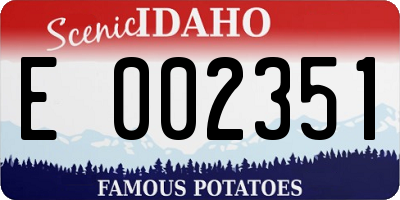 ID license plate E002351