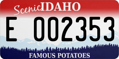 ID license plate E002353