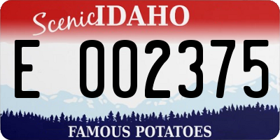 ID license plate E002375