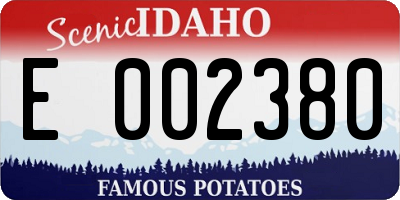 ID license plate E002380