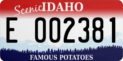 ID license plate E002381