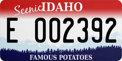 ID license plate E002392