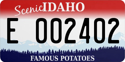 ID license plate E002402