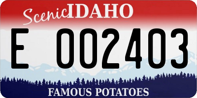 ID license plate E002403