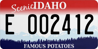 ID license plate E002412