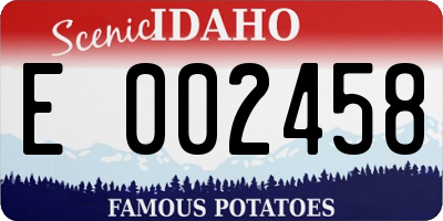 ID license plate E002458