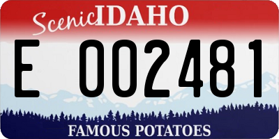 ID license plate E002481