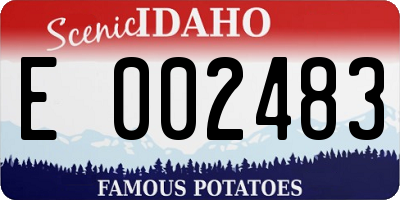 ID license plate E002483