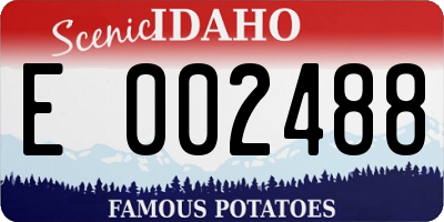ID license plate E002488