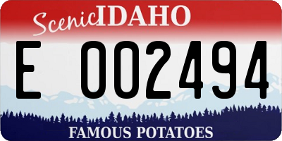 ID license plate E002494