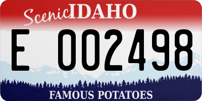 ID license plate E002498