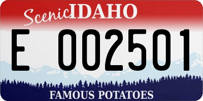 ID license plate E002501