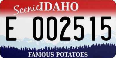 ID license plate E002515