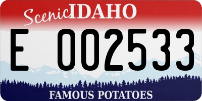 ID license plate E002533