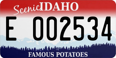 ID license plate E002534