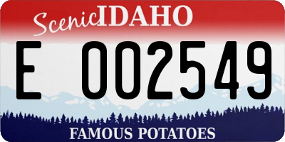 ID license plate E002549