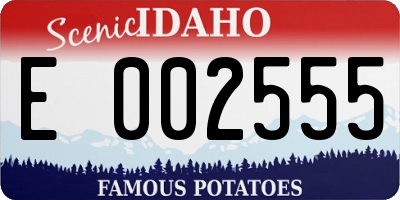 ID license plate E002555