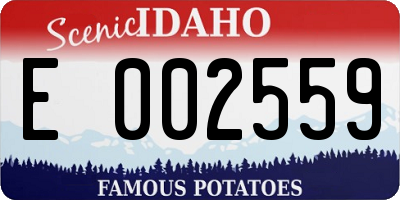 ID license plate E002559