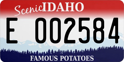 ID license plate E002584