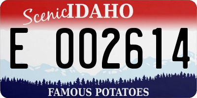 ID license plate E002614