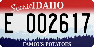 ID license plate E002617