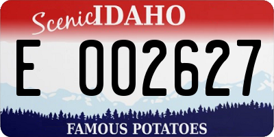 ID license plate E002627