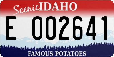 ID license plate E002641