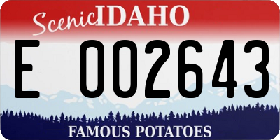 ID license plate E002643