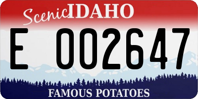 ID license plate E002647