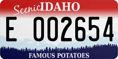 ID license plate E002654