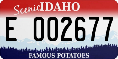 ID license plate E002677