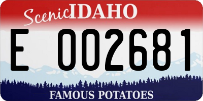 ID license plate E002681