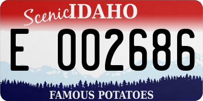 ID license plate E002686