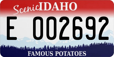 ID license plate E002692