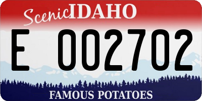 ID license plate E002702