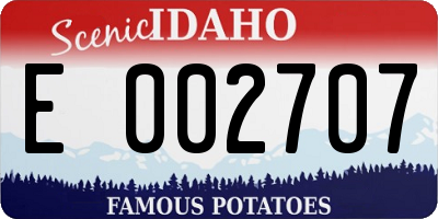 ID license plate E002707