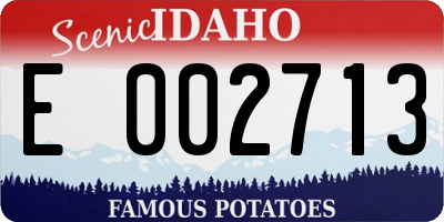 ID license plate E002713