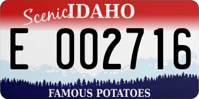 ID license plate E002716