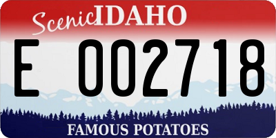 ID license plate E002718