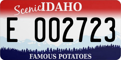 ID license plate E002723