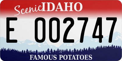 ID license plate E002747