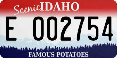 ID license plate E002754