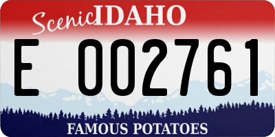 ID license plate E002761