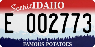 ID license plate E002773