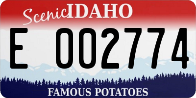 ID license plate E002774