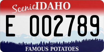 ID license plate E002789