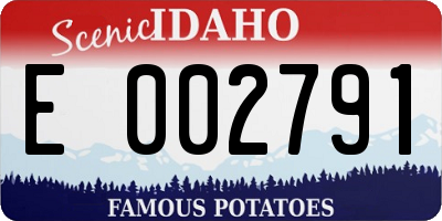 ID license plate E002791