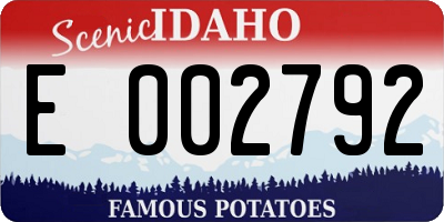 ID license plate E002792