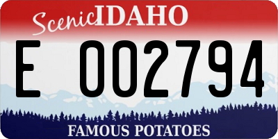 ID license plate E002794